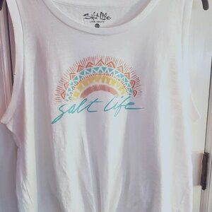 Salt Life tank - with tie bottom.  White